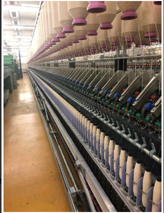 Zinser 351 Ring frames linked with autoconer
