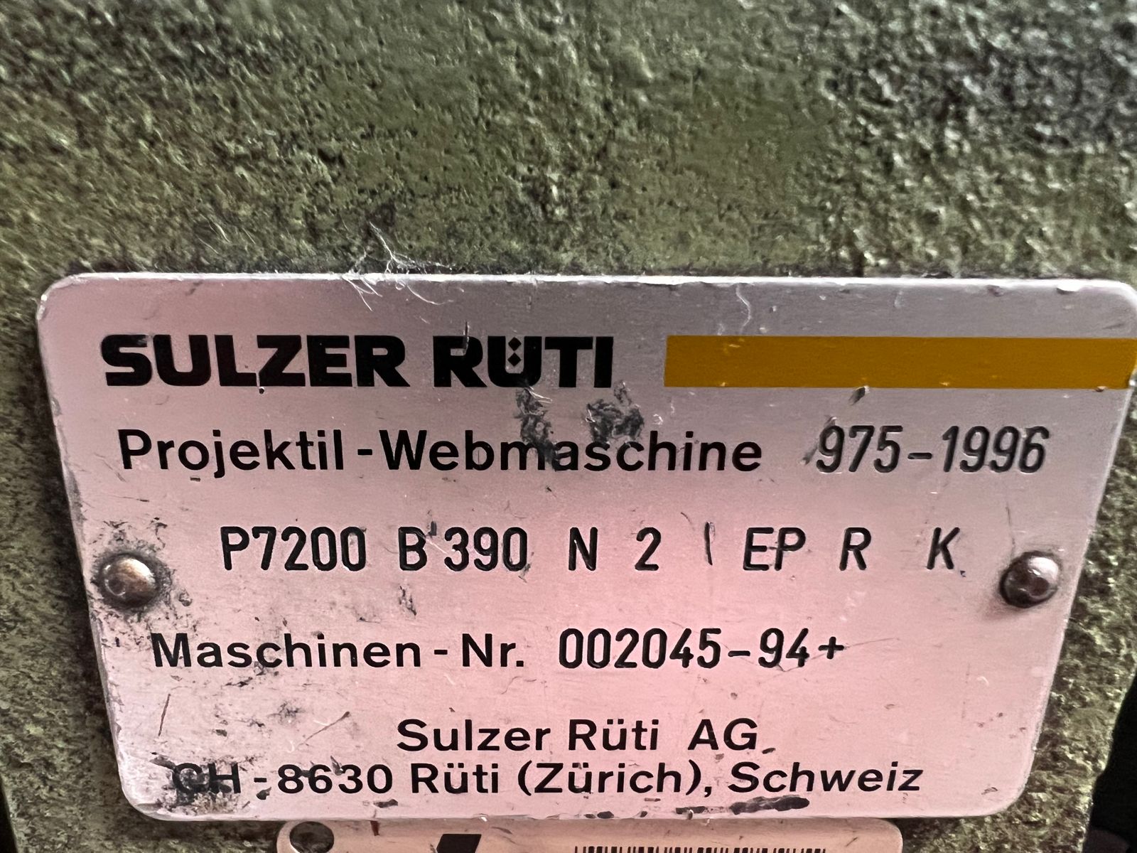 SULZER PROJECTILE WEAVING LOOMS